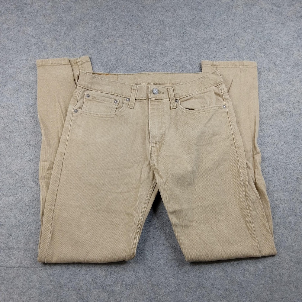 Levis 512 Jeans Mens 32x32 Beige Slim Taper Stretch Denim Pants Light Wash